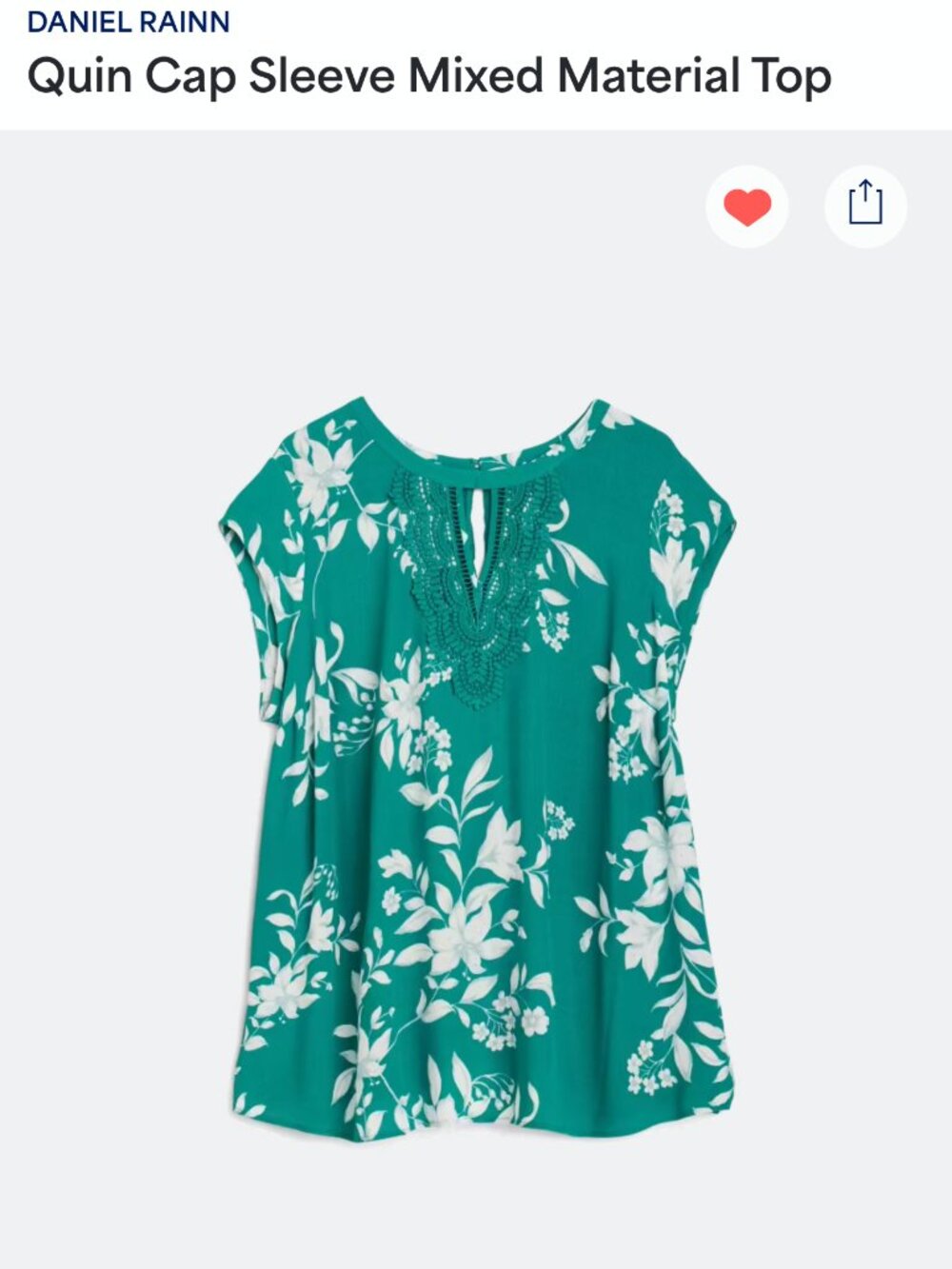 Daniel Rainn Quin Cap Sleeve Mixed Material Top